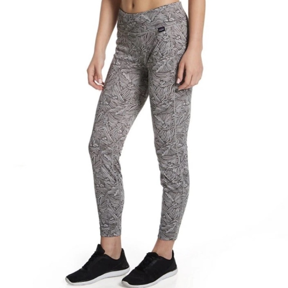 Patagonia Midweight Capilene Baselayer Patterned Leggings salt gray S